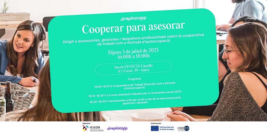 Nueva jornada ‘Cooperar para asesorar’ para asesorías, gestorías y despachos profesionales de la provincia de Castellón